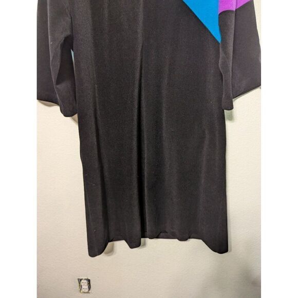 VTG Vanity Fair Color Block Black Zip Velour Robe House Coat Dressing Gown No Sz - Picture 6 of 11